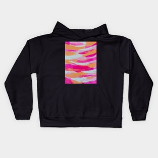 Light Pink and Orange Paint Strokes Kids Hoodie